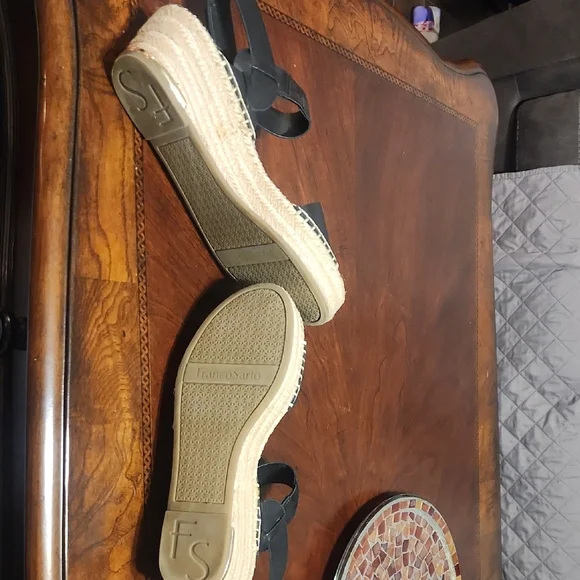 Franco Sarto Black Espadrille Wedges - Picture 8 of 10
